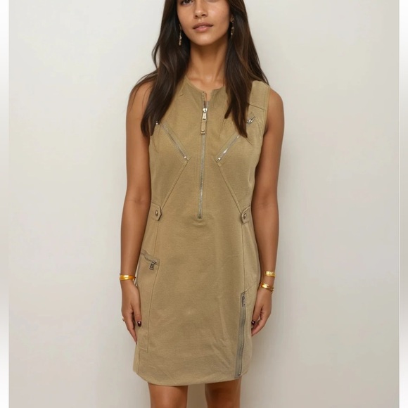 Ralph Lauren Dresses & Skirts - RALPH‎ LAUREN Black Label Beige Sleeveless zip Dress Size 12 NWOT minimalist